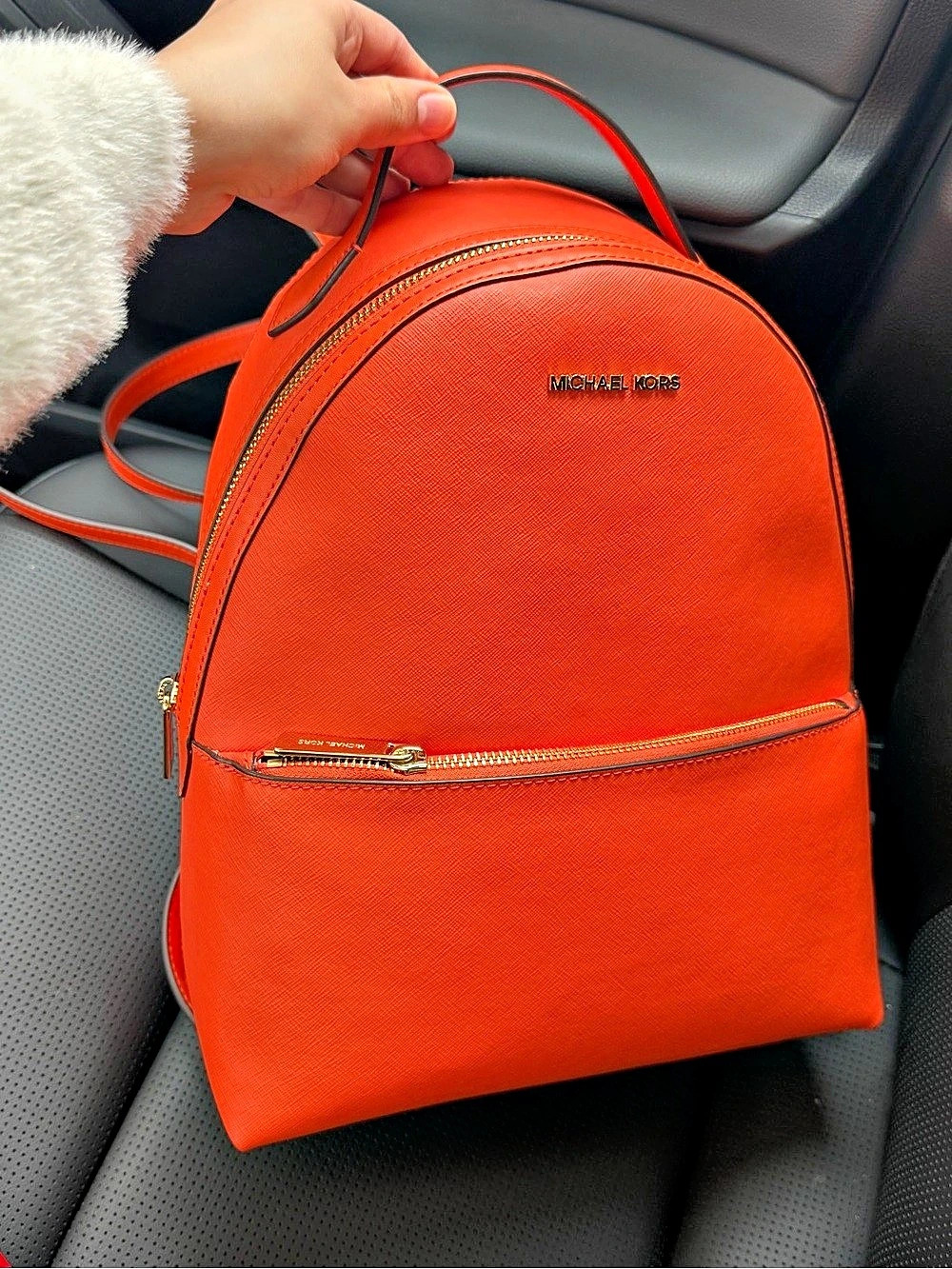 Michael Kors Orange Backpack Like New
